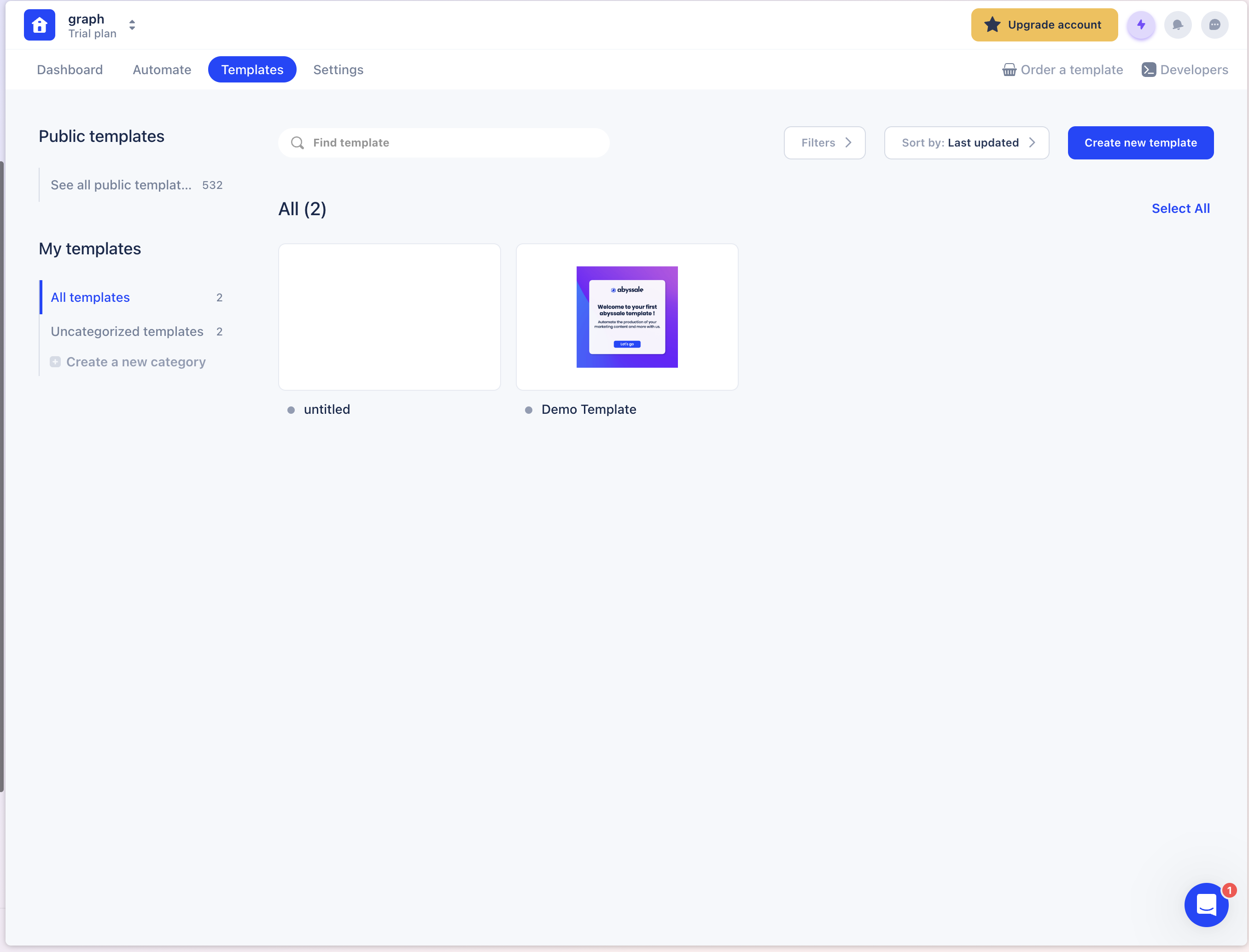 Abyssale templates