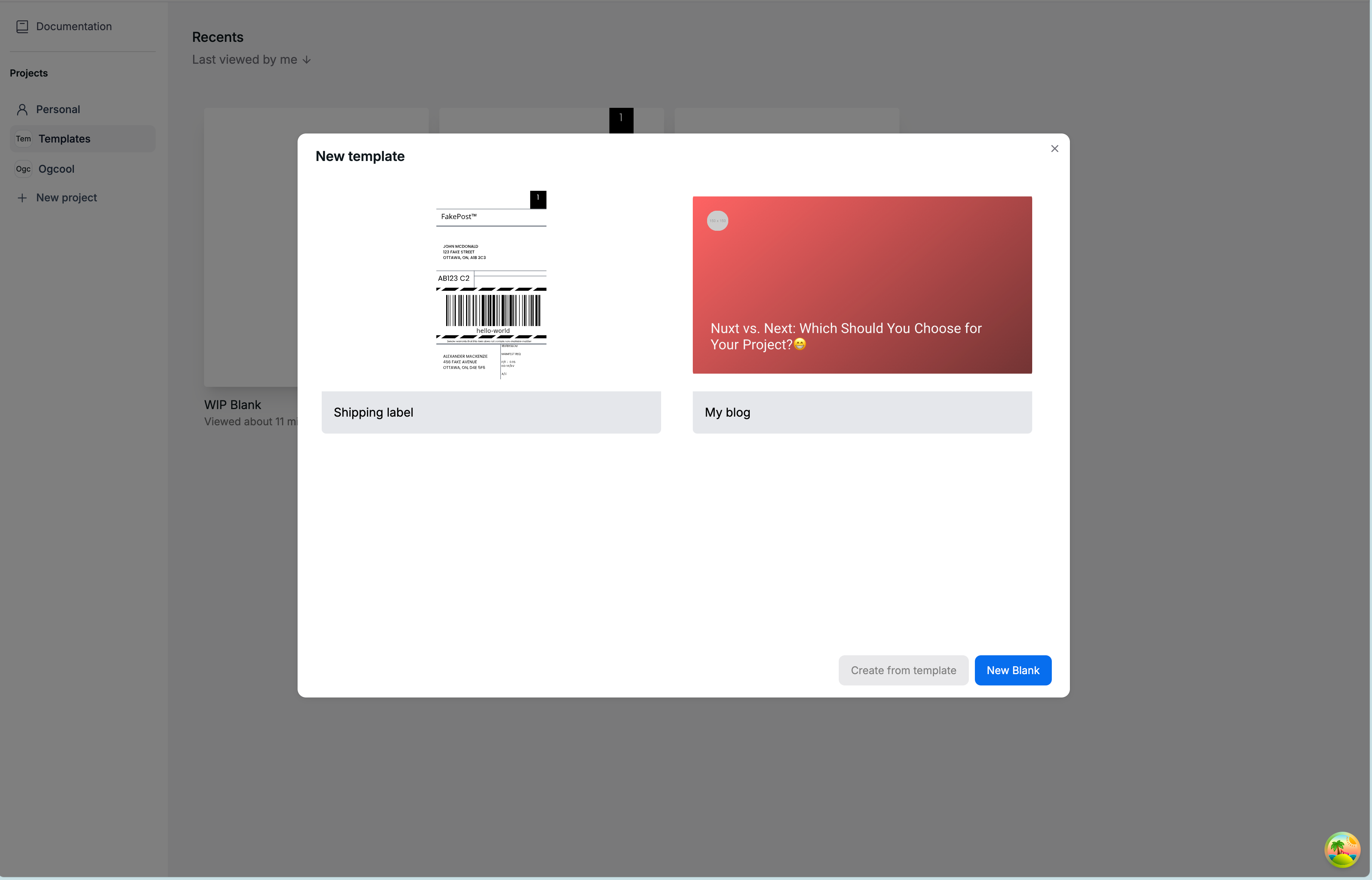 Pre-designed templates